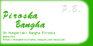 piroska bangha business card